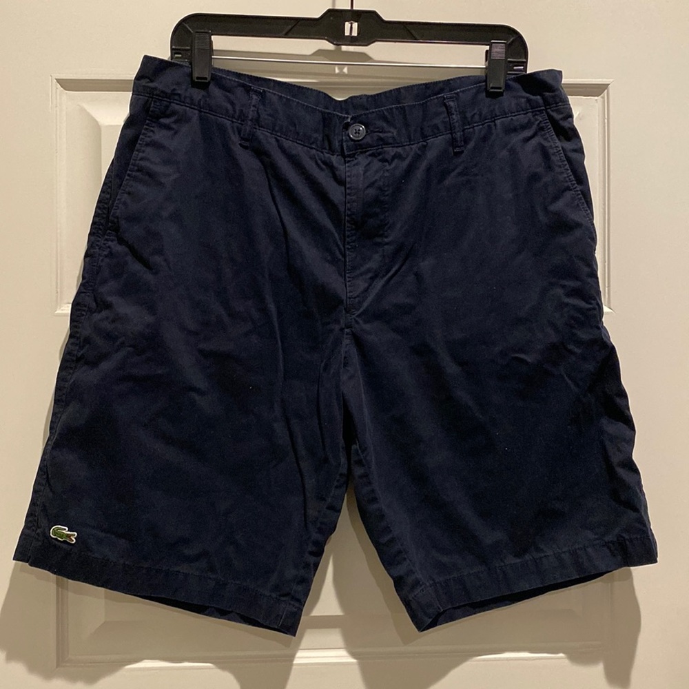 Lacoste navy twill shorts